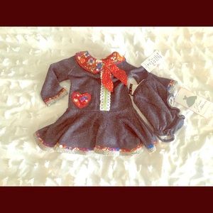 Boho dress/diaper cover set by Rare Editions, 18mo